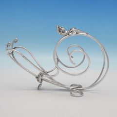 Elizabeth II Neoclassical Revival Sterling Silver Wine Cradle Hallmarked, 1971