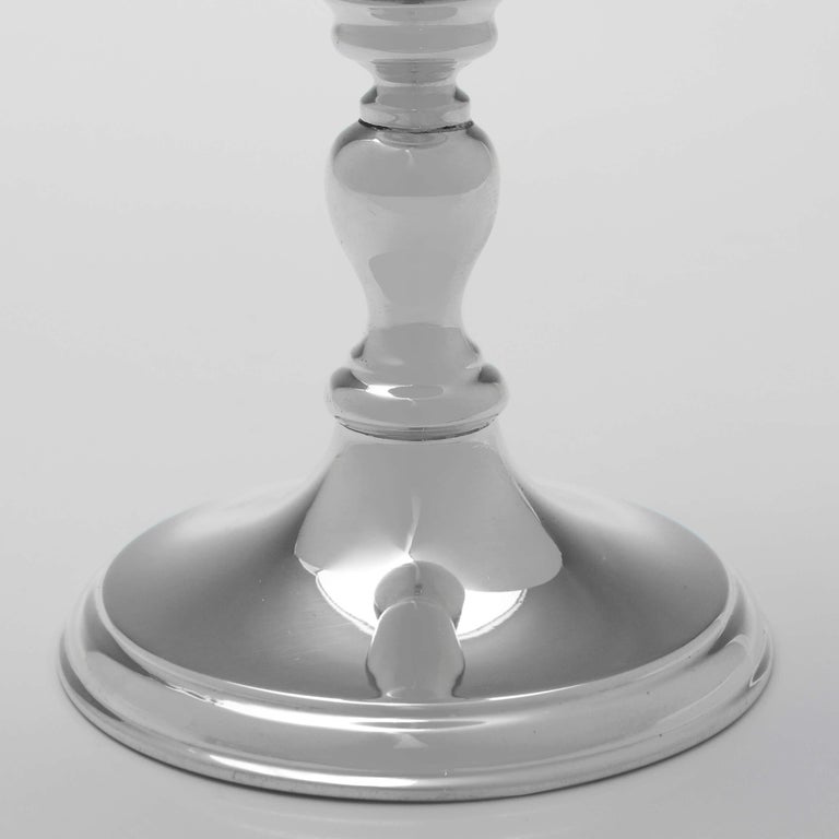 Elizabeth II Period Set of 12 Sterling Silver Champagne Flutes by