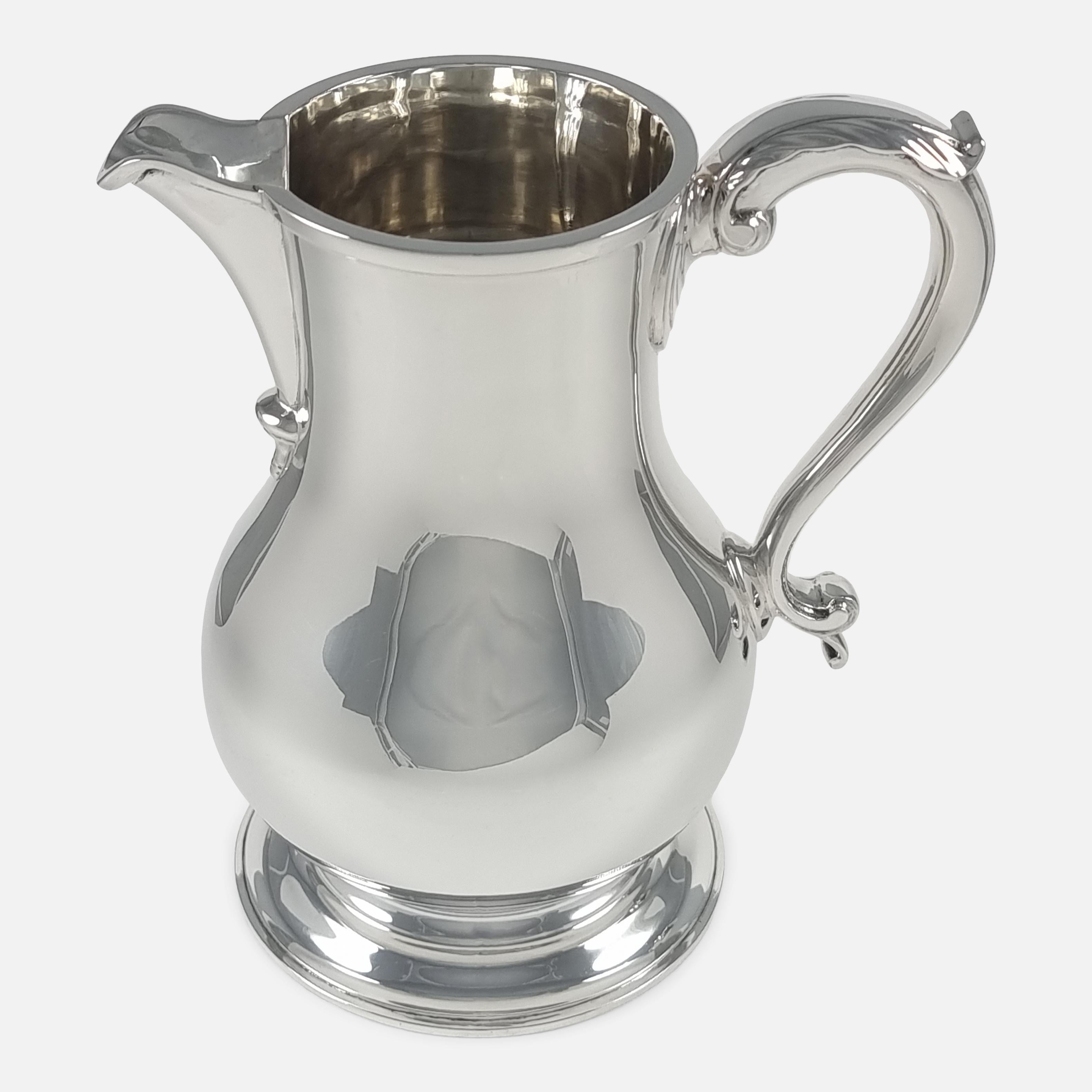 George III Elizabeth II Sterling Silver Beer Jug / Water Pitcher, Wakely & Wheeler, 1971 For Sale