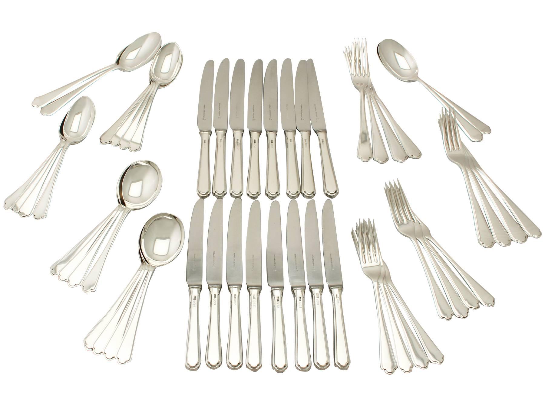 Elizabeth II Sterling Silver Canteen of Cutlery for Eight Persons 3