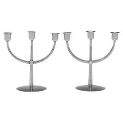 Coppia di candelabri in argento Sterling Elizabeth II, Elkington & Co., 1960