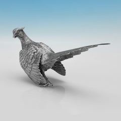 Paire de faisans en argent d'Elizabeth II par C.J. Vander, Sheffield 1999