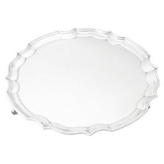 Salver vintage Elizabeth II en argent sterling