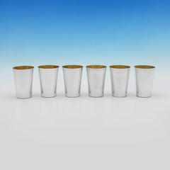 Elizabeth II Sterling Silver Set of Six Beakers, Meiling & Gartrell, 1993