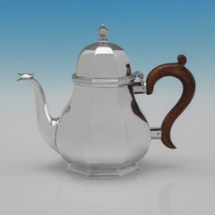 Servizio da tè in argento sterling Elizabeth II, design ottagonale, 1971