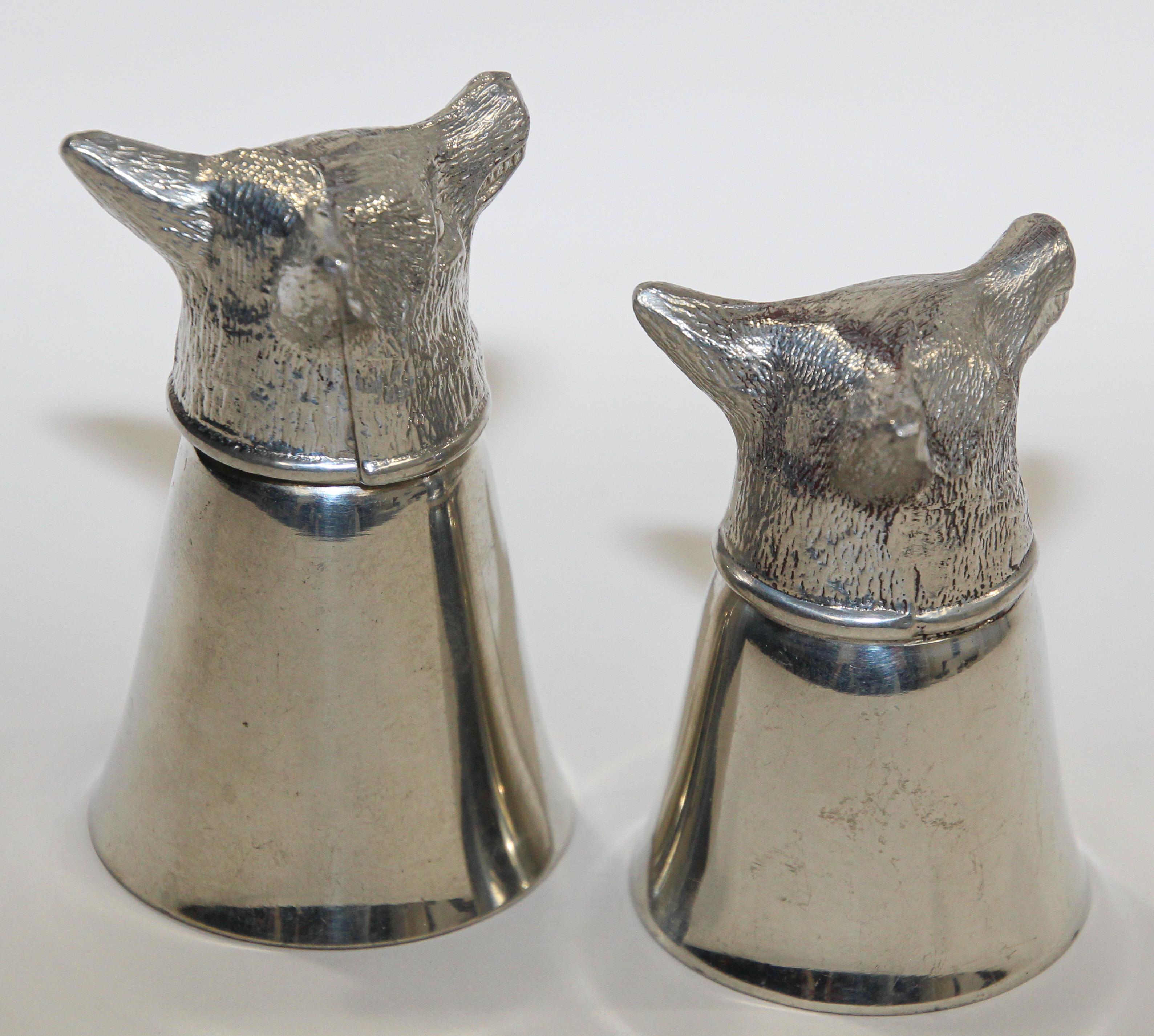 English Elizabeth II Style Fox Head Stirrup Cups