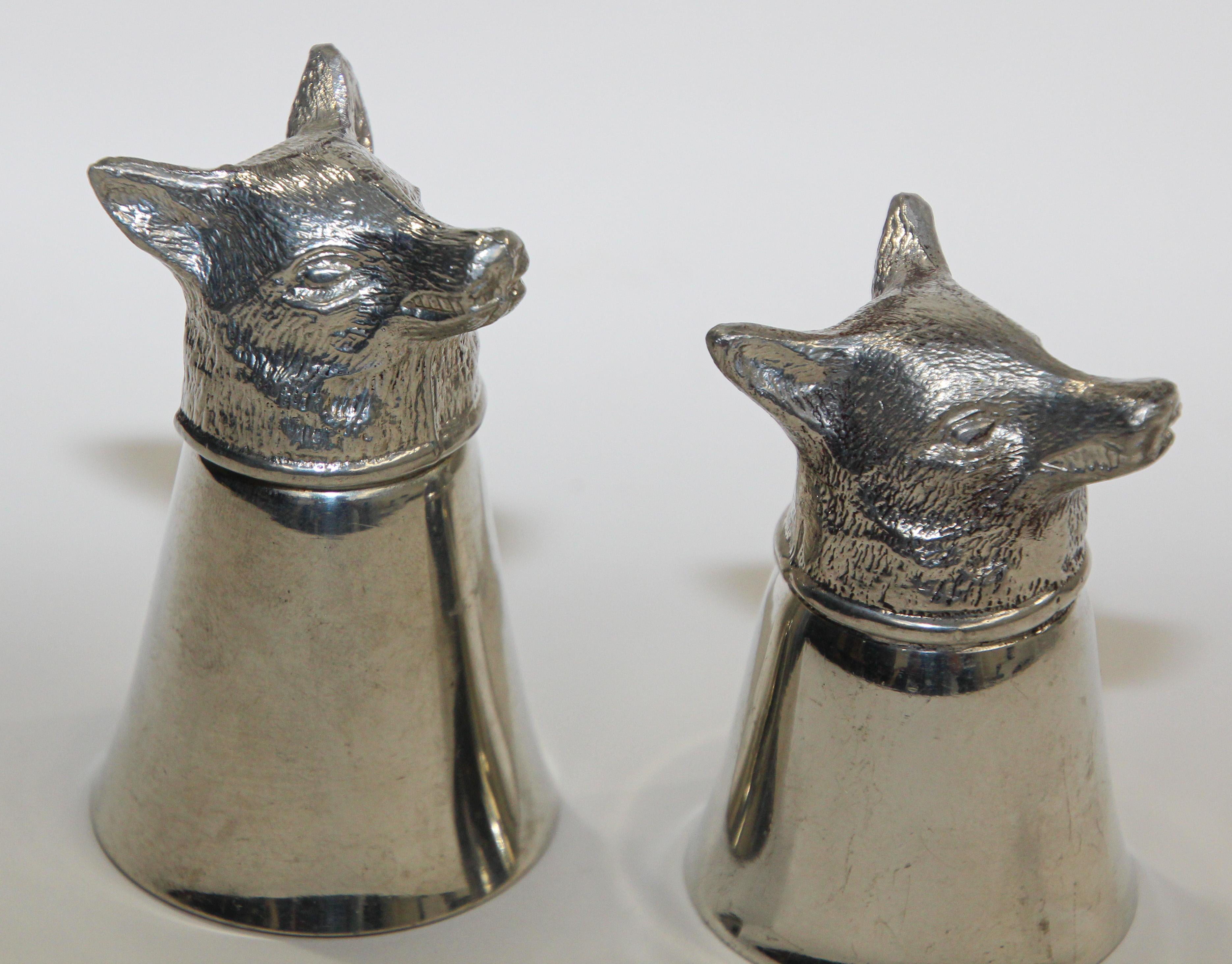 Hand-Crafted Elizabeth II Style Fox Head Stirrup Cups
