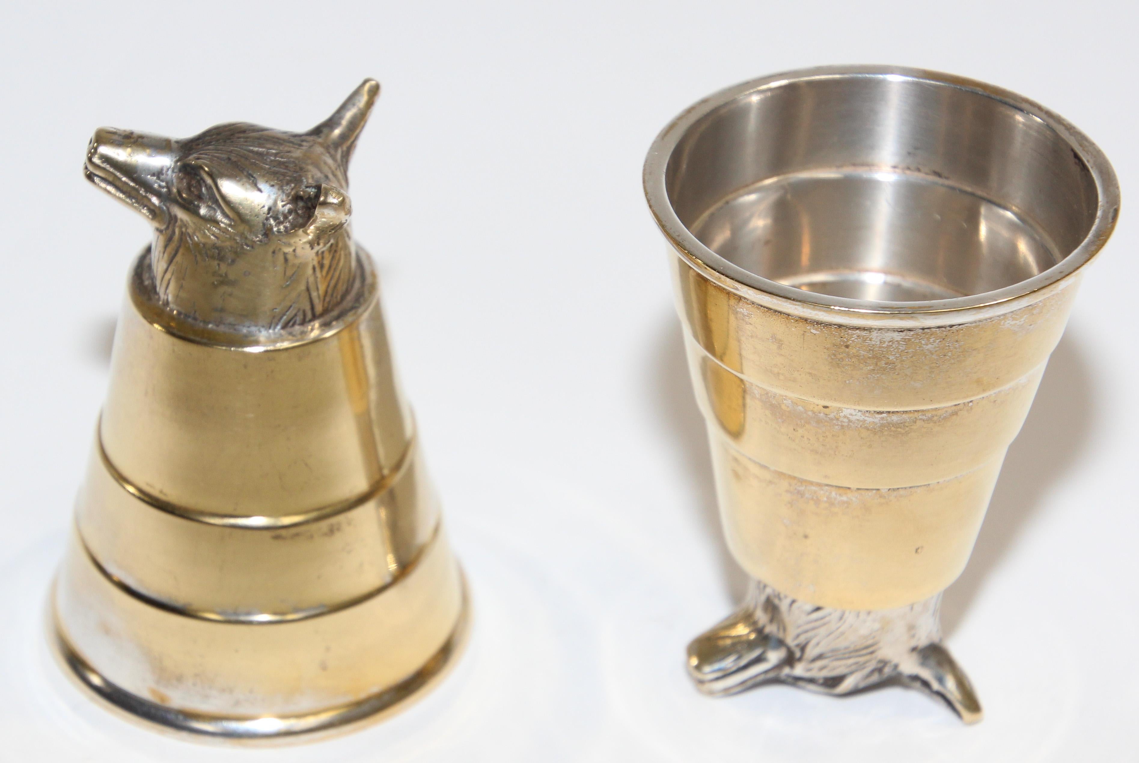 Elizabethan Elizabeth II Style Fox Head Stirrup Cups For Sale