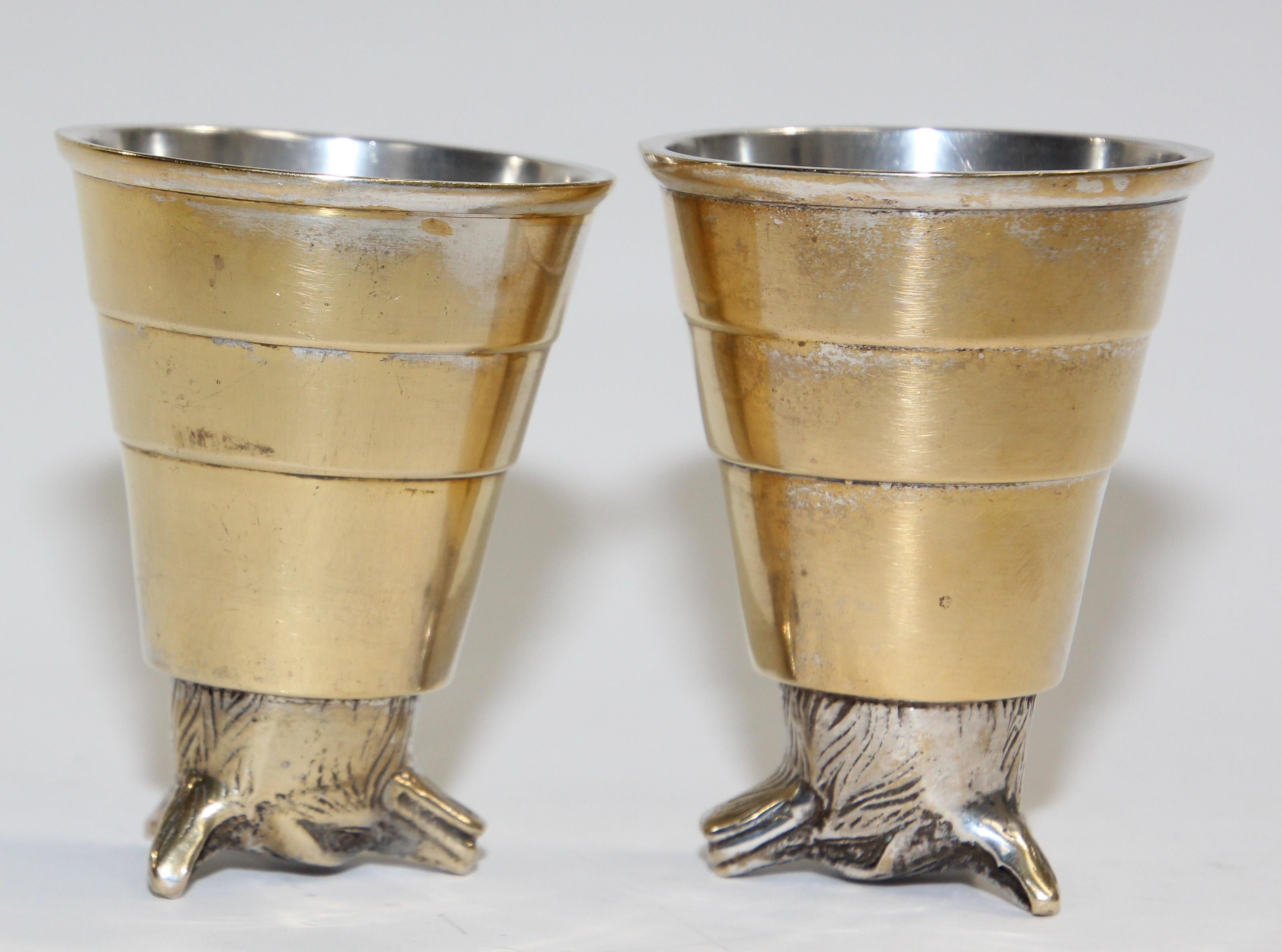 Elizabeth II Style Fox Head Stirrup Cups In Good Condition For Sale In North Hollywood, CA