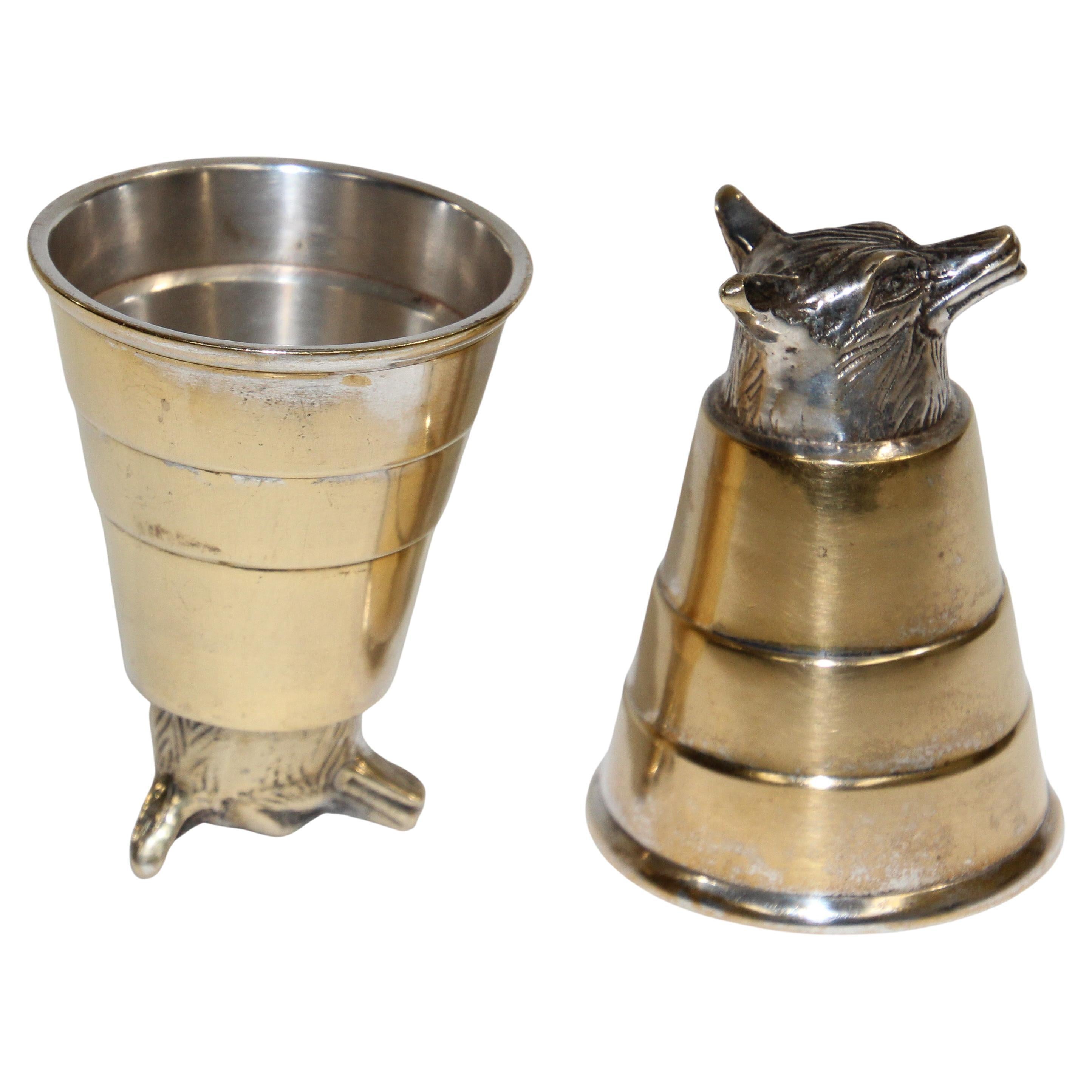 Elizabeth II Style Fox Head Stirrup Cups For Sale