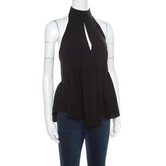 Elizabeth & James Black Crepe Knit Perth Halter Top XS