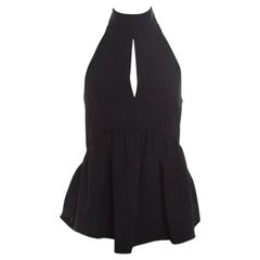 Elizabeth & James Black Crepe Knit Perth Halter Top XS