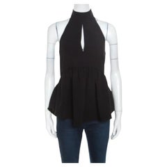 Elizabeth & James Black Crepe Knit Perth Halter Top XS