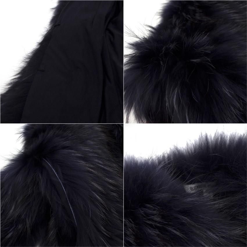 Elizabeth & James Midnight Blue Fur Jacket SIZE UK XS / US 4 5