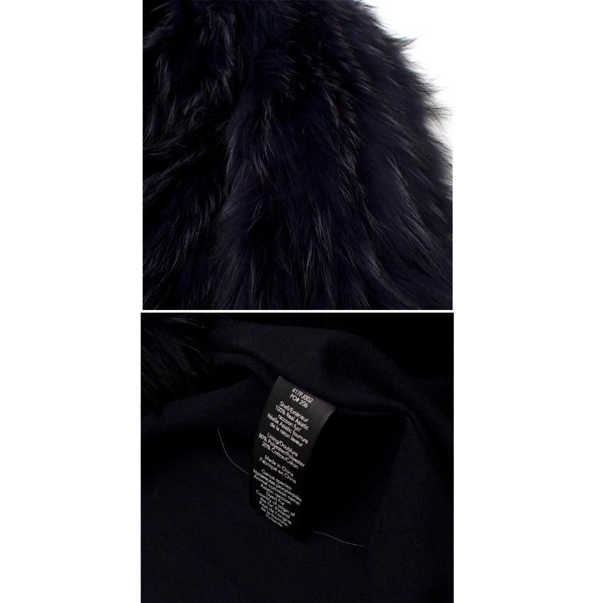 Elizabeth & James Midnight Blue Fur Jacket SIZE UK XS / US 4 3