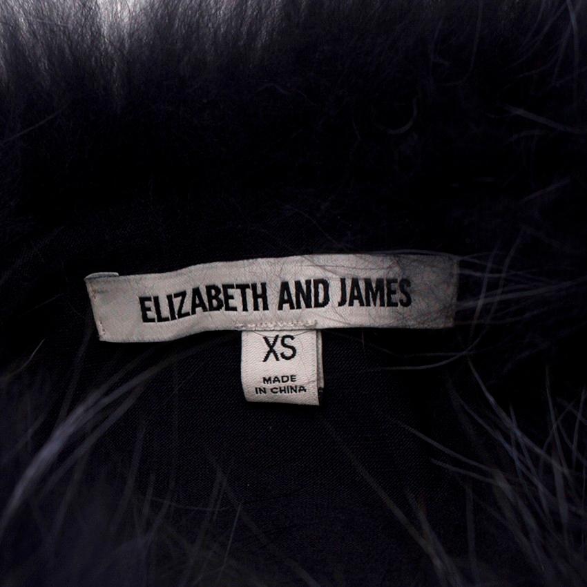 Elizabeth & James Midnight Blue Fur Jacket SIZE UK XS / US 4 4