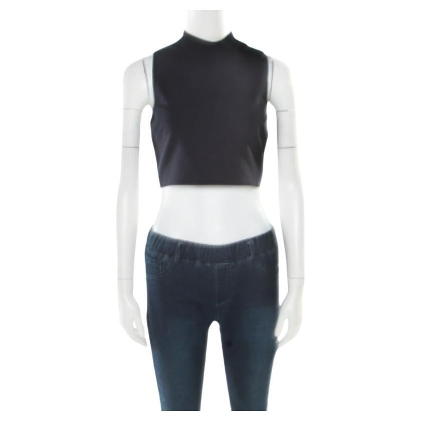 Elizabeth & James - Maglia a Ponte Stretch blu navy Avita Crop Top - S in vendita