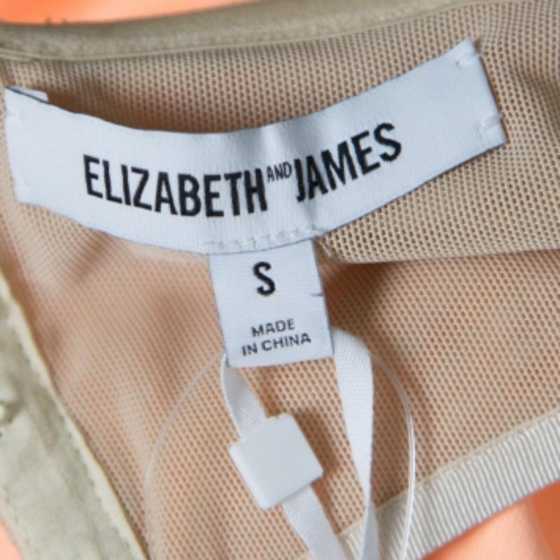 Elizabeth & James Sonnen gewaschenes orange Ponte-Strick trägerloses Addilyn Crop Top S im Angebot 1