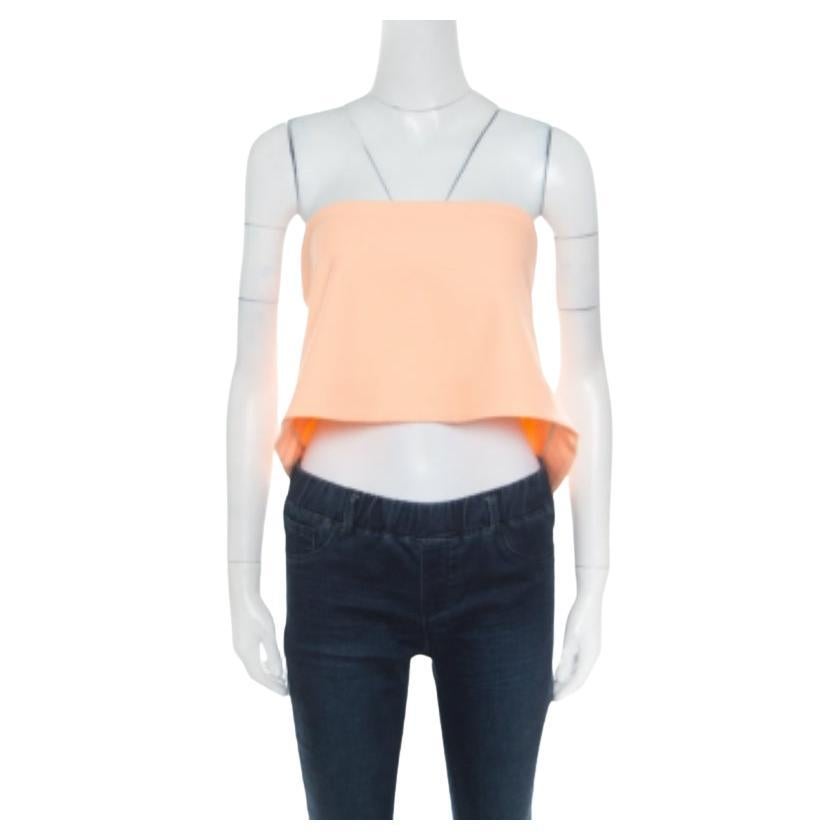 Elizabeth & James Sonnen gewaschenes orange Ponte-Strick trägerloses Addilyn Crop Top S im Angebot