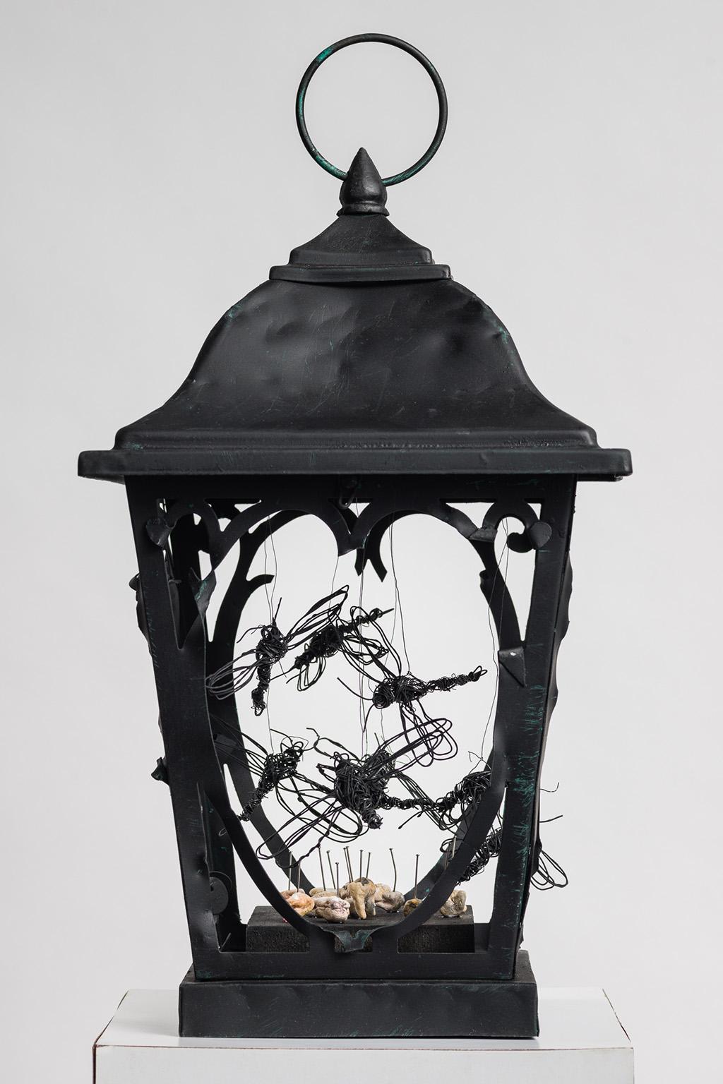 Lampost Top Sculpture with Dragon Flies: 'Danse Macabre'