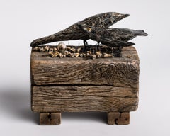 Sculpture of black birds and body parts: 'When the grackles took over'