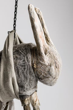 Sculpture of hare suspended from chain: 'Children 8'