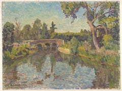 Elizabeth Lamoma Kerr (1905-1990) - 20th Century Oil, River at Old Basing