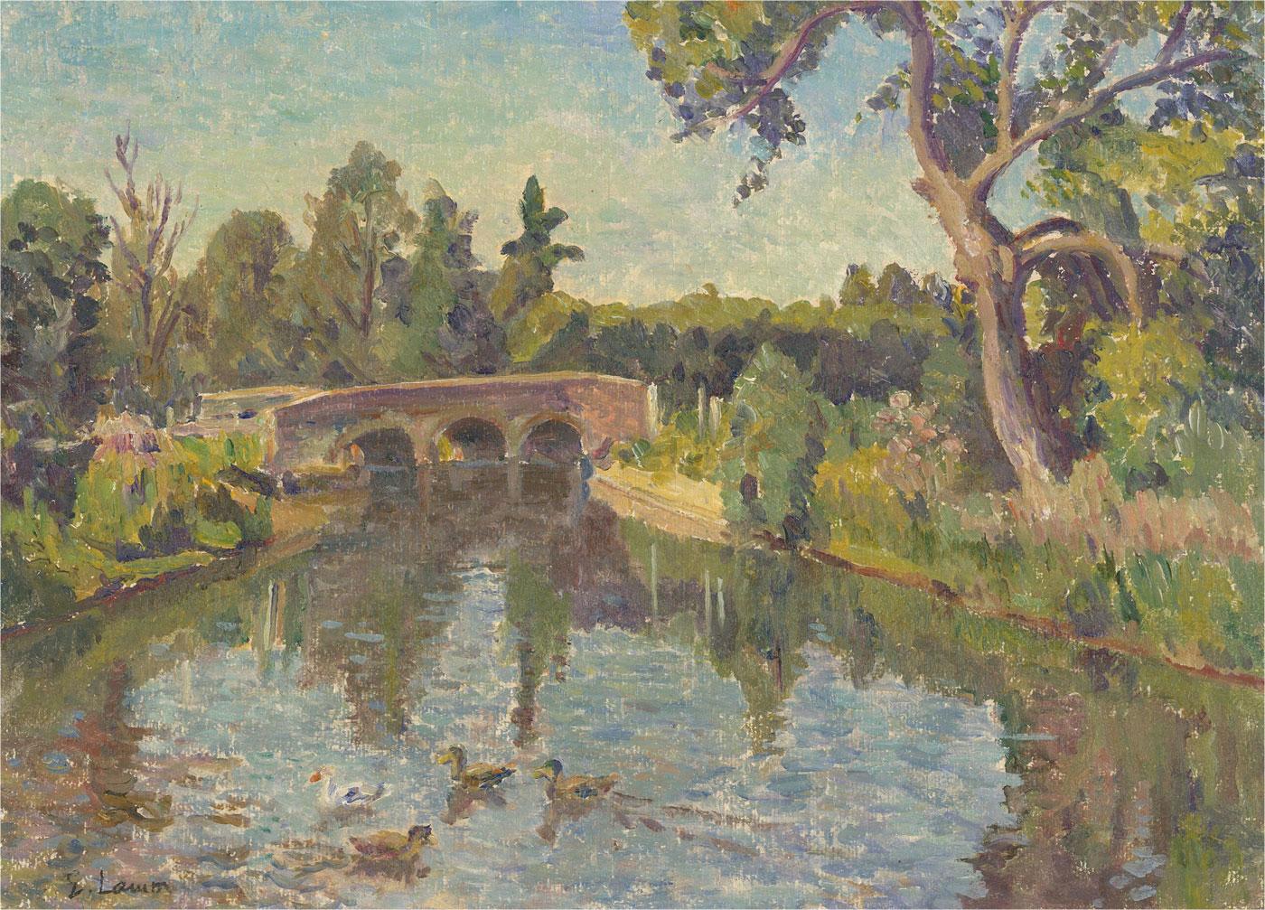 Elizabeth Lamoma Kerr (1905-1990) - 20th Century Oil, River at Old Basing For Sale 2