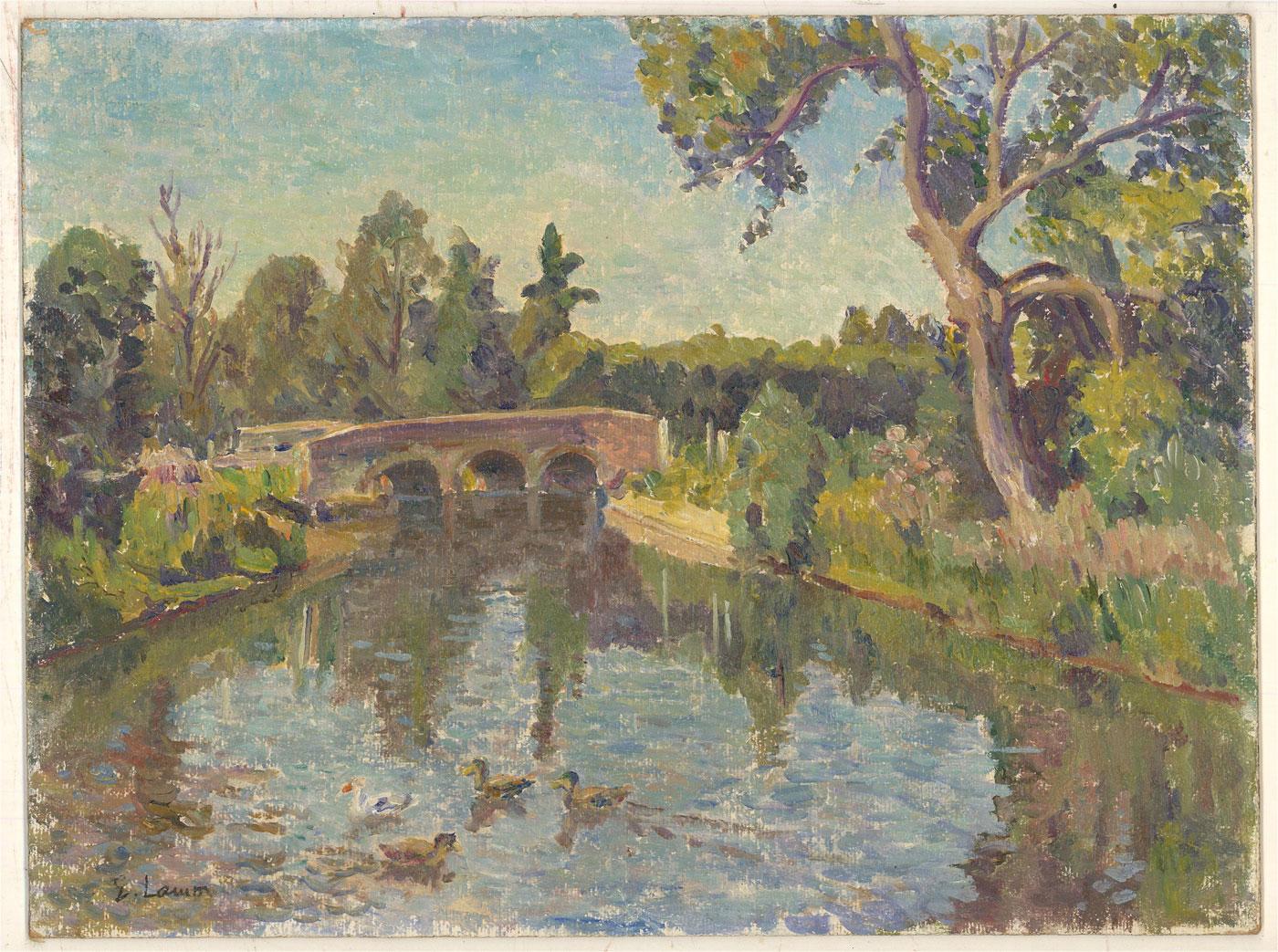 Elizabeth Lamoma Kerr (1905-1990) - 20th Century Oil, River at Old Basing For Sale 3