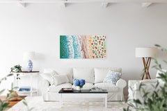 Sunny Beach Days - Large Textural Three-Dimensional Ocean Landscape Painting