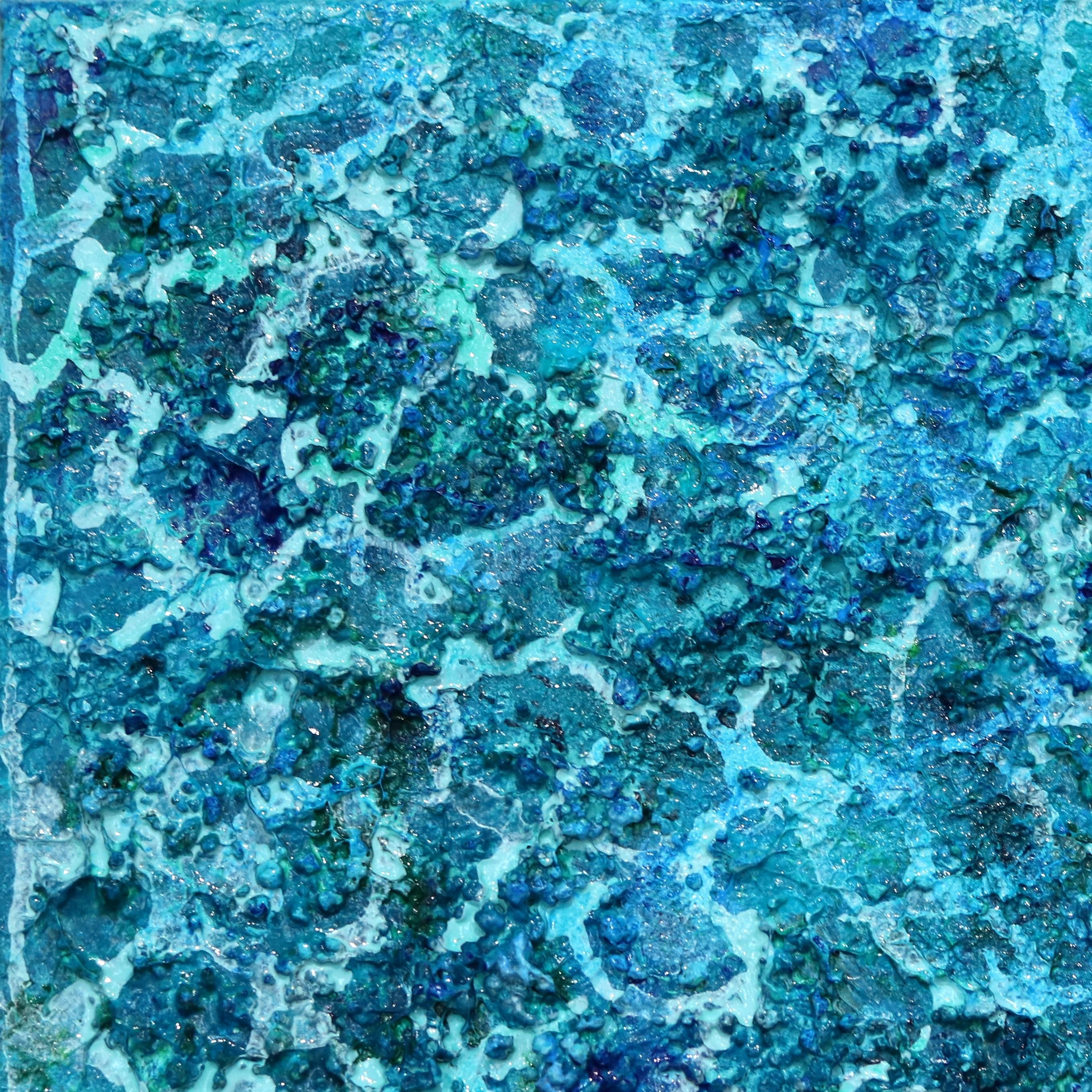 You Will Always Be The One - Grande peinture de paysage aquatique bleu - Contemporain Painting par Elizabeth Langreiter