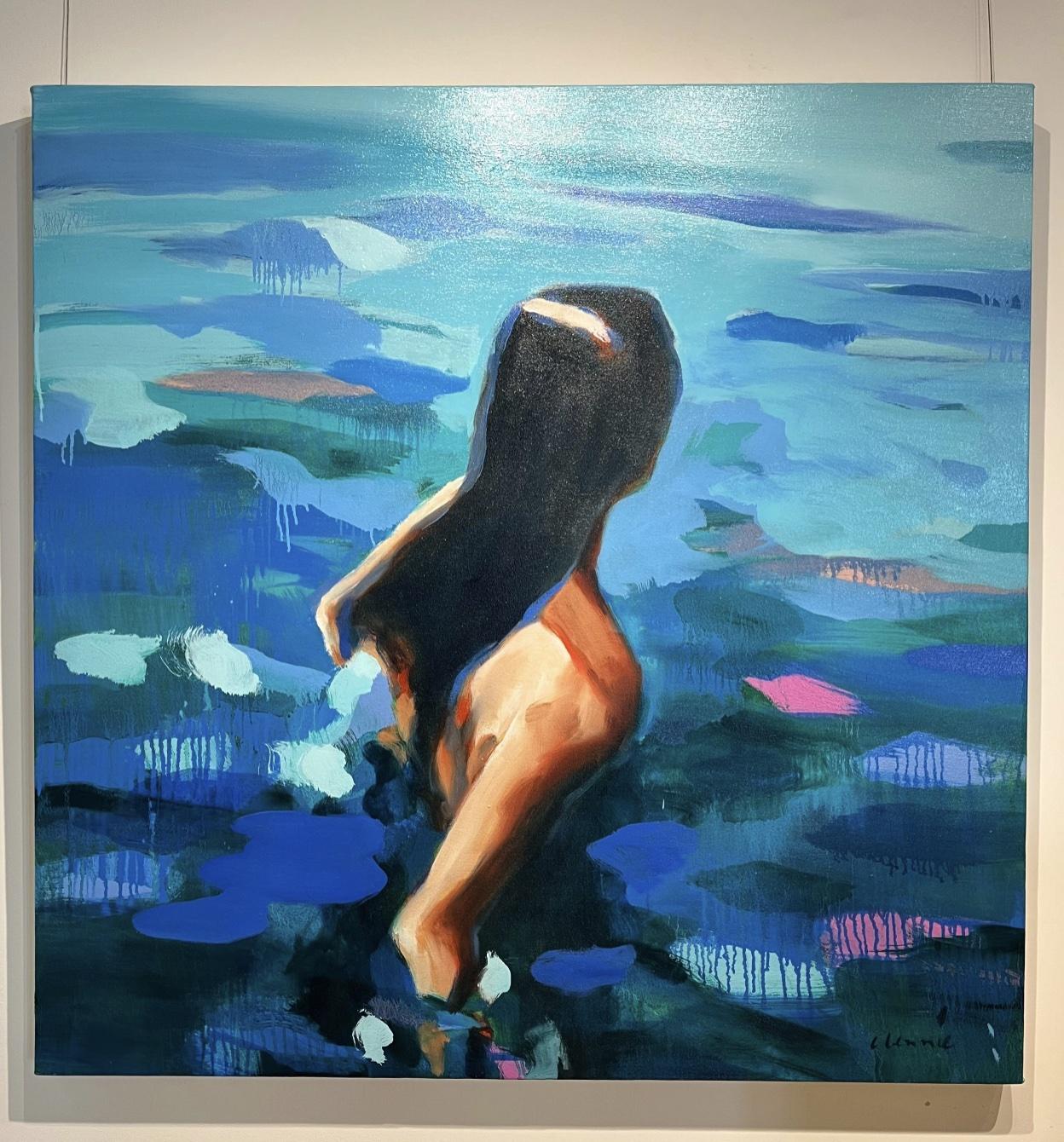 Wasser war die Kulisse für die wichtigsten Ereignisse in meinem Leben. Die Rekonstruktion von strahlenden Momenten, die in der Erinnerung existieren, bestimmen die Bilder, die ich male, vom Schwimmen in den flüssigen Landschaften von Nordontario und