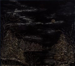 Elizabeth Lewis - Mid 20th Century Sculpture, Landscape in Metal and Resin
