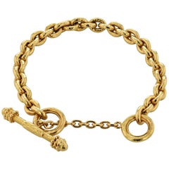 Elizabeth Locke 18 Karat Yellow Gold Toggle Bracelet