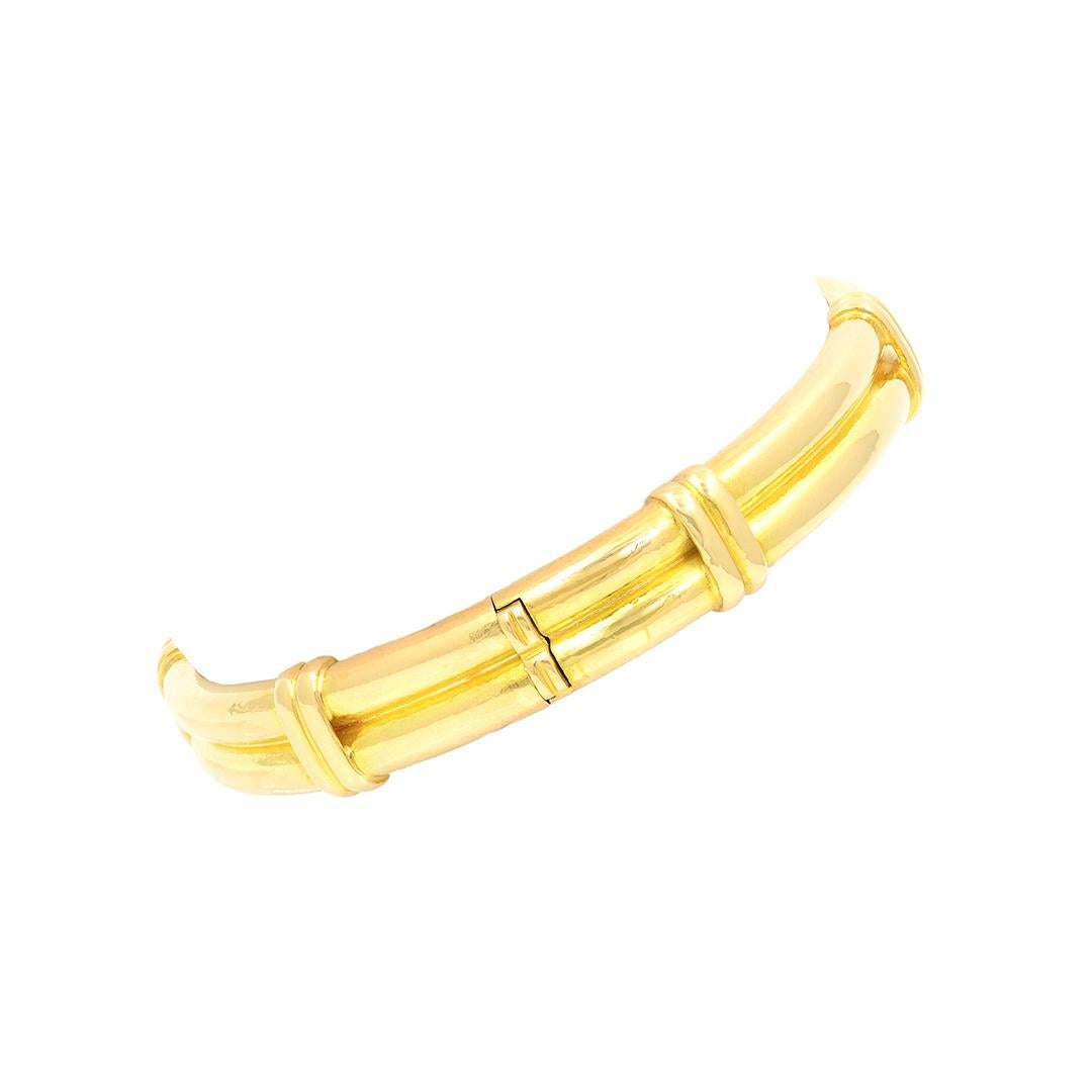 Modern Elizabeth Locke 18k Gold Bangle Bracelet