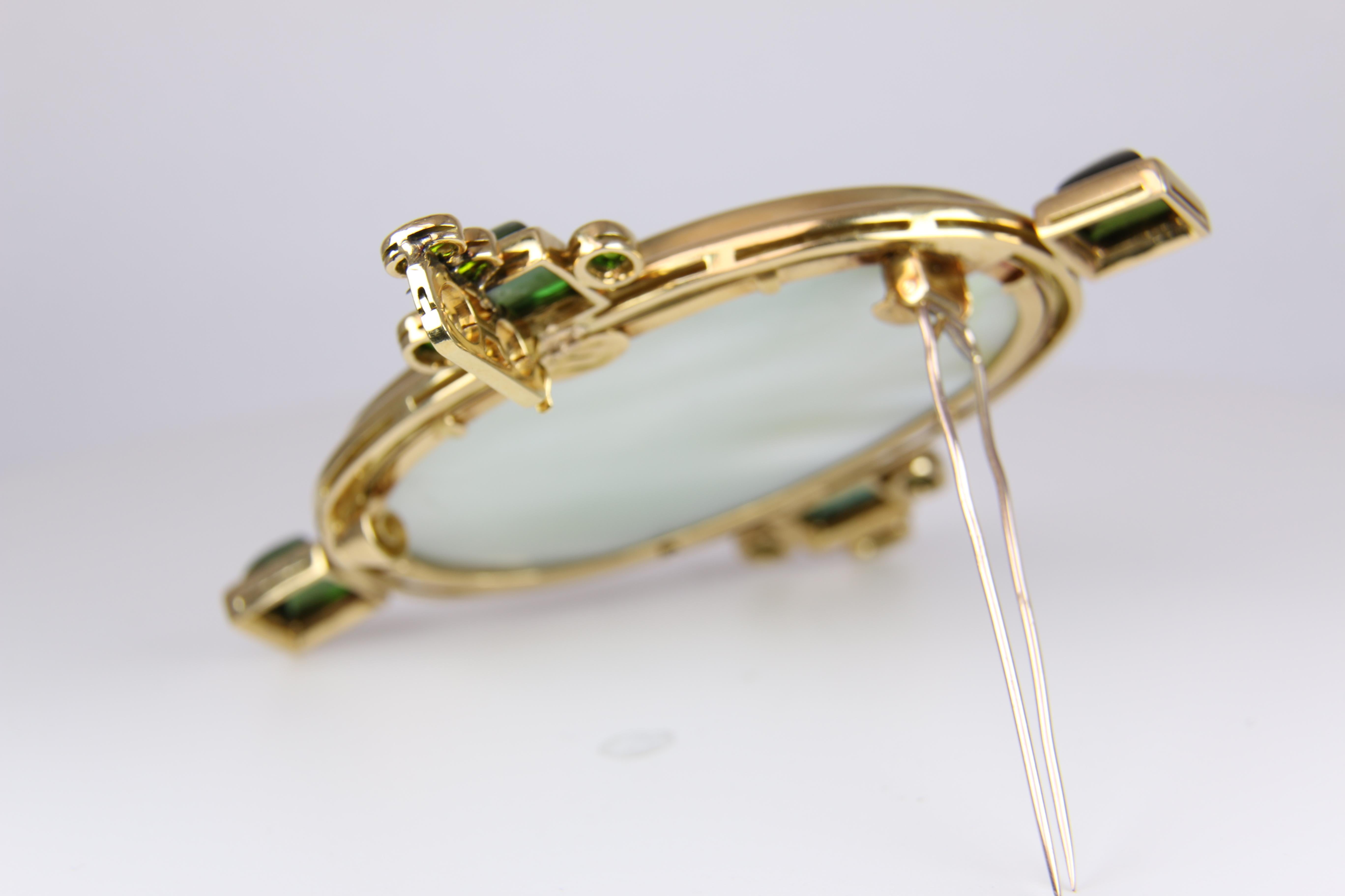 Classical Greek Elizabeth Locke 18 Karat Gold Intaglio Pin