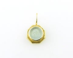 Elizabeth Locke 18K Hammered Yellow Gold Venetian Glass Intaglio Bee Pendant