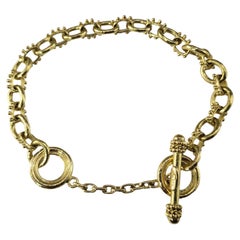 Elizabeth Locke 18 Karat Gelbgold Charm Toggle-Armband #18457