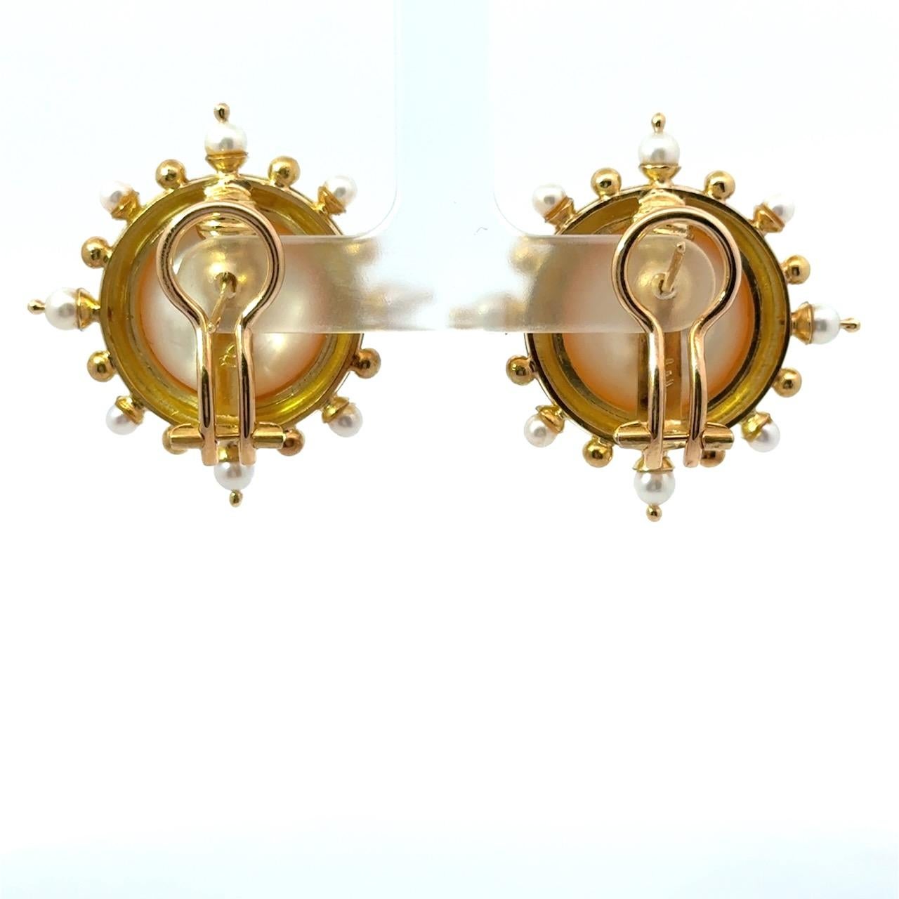 da uomo o donna Orecchini di perle Mabe in oro 18KT Elizabeth Locke in vendita