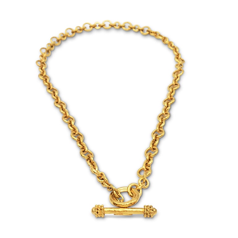 Elizabeth Locke 19 Karat Gold Toggle Necklace at 1stDibs
