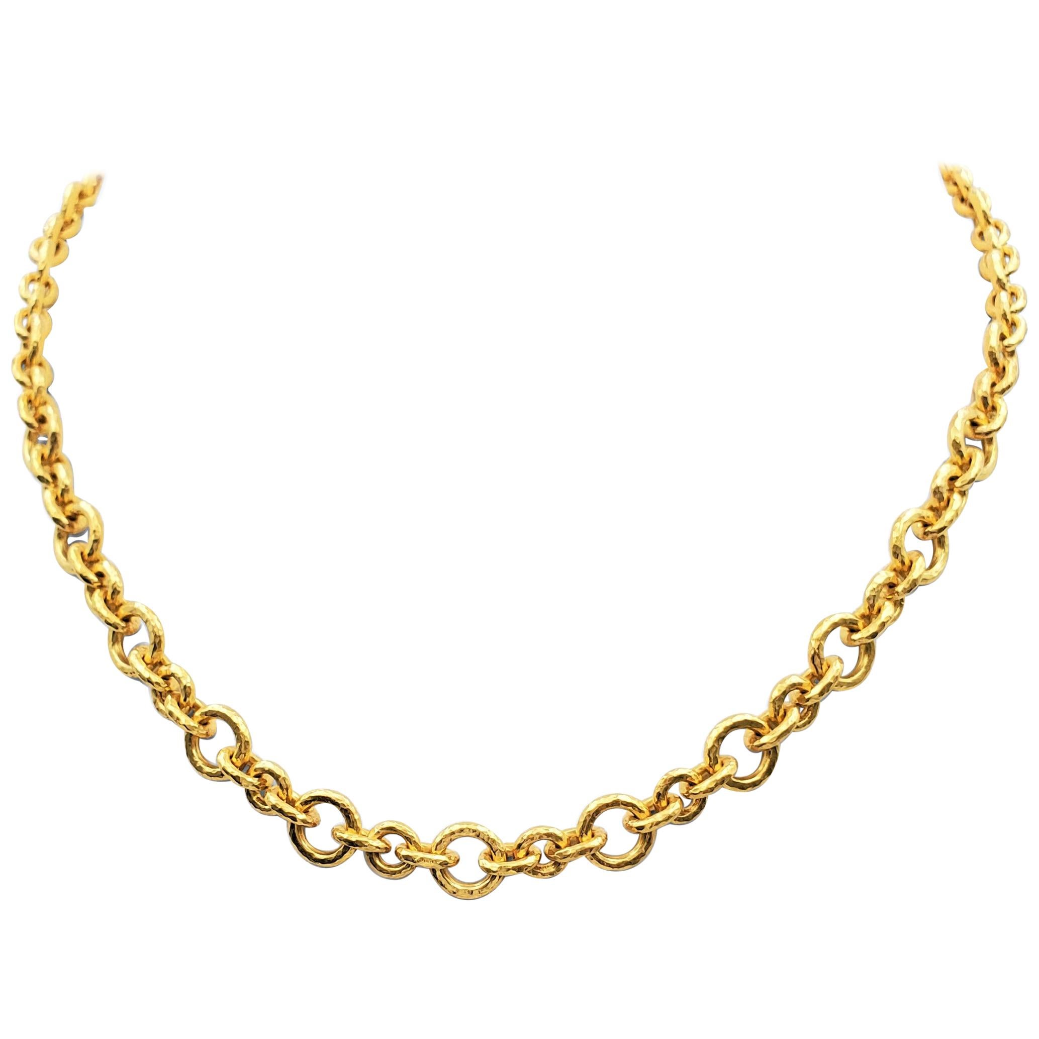 Elizabeth Locke 19 Karat Gold Toggle Necklace