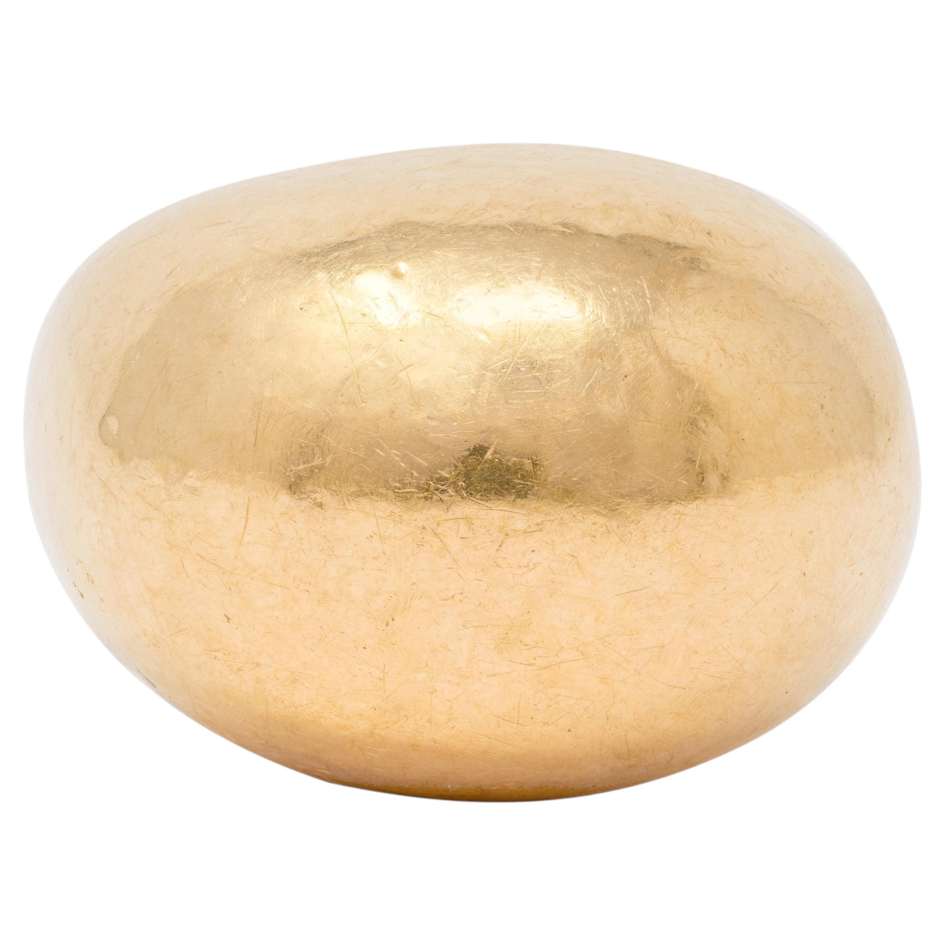 Elizabeth Locke 1980's 19 Karat Yellow Gold Vintage Hammered Dome Ring