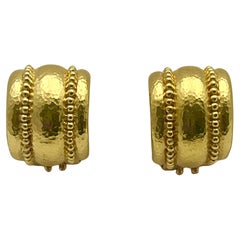 Elizabeth Locke 19 Karat Gold Amalfi Granatierte Huggie-Ohrringe