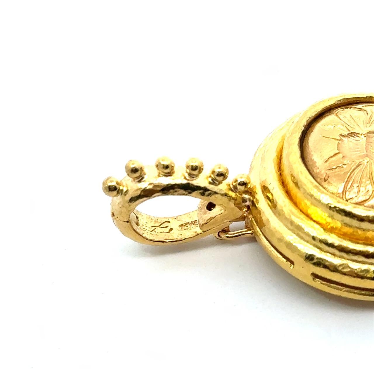 Pendentif abeille en or 19K d'Elizabeth Locke en vente 4