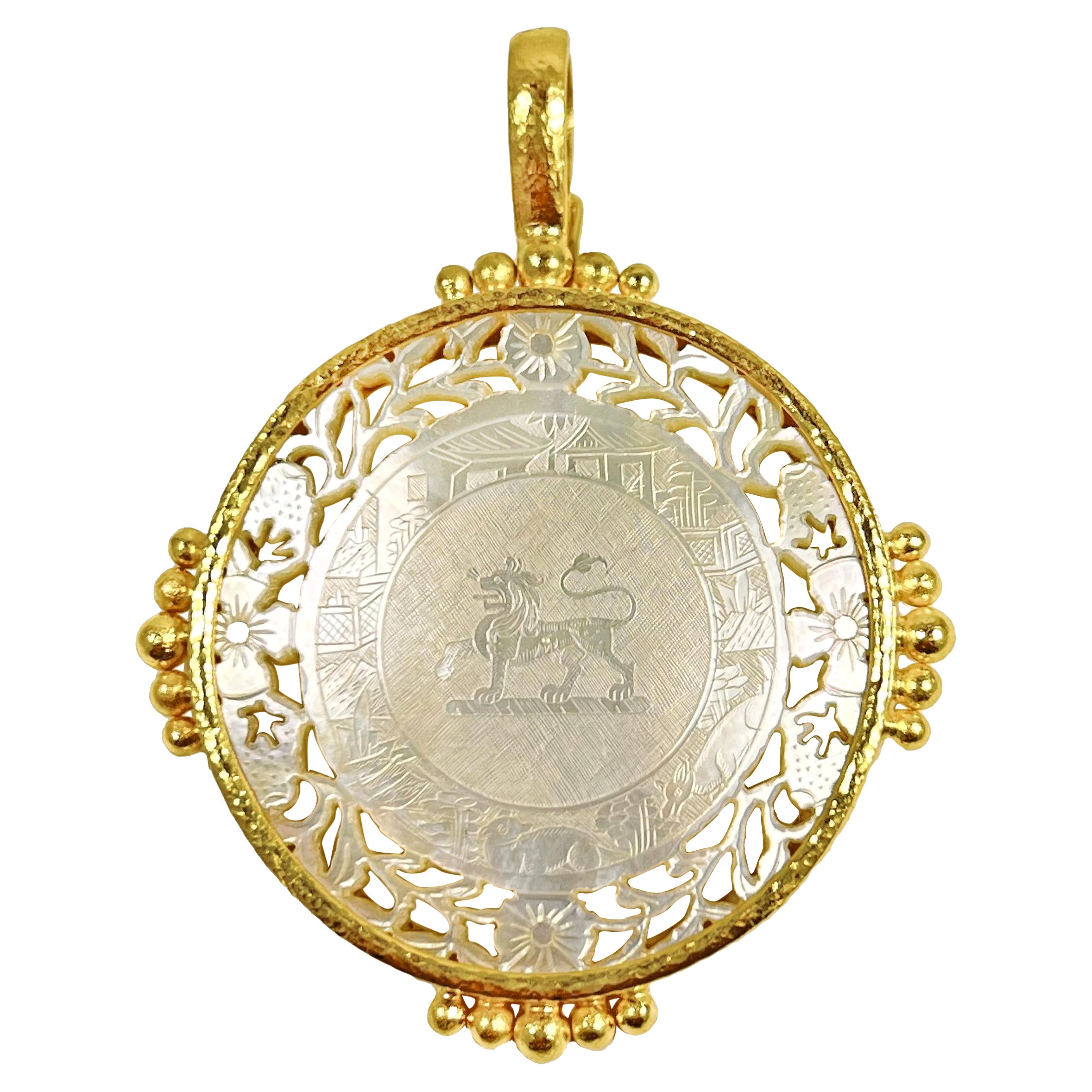Elizabeth Locke 19k Gold Chinesischer Gambling-Thekenanhänger