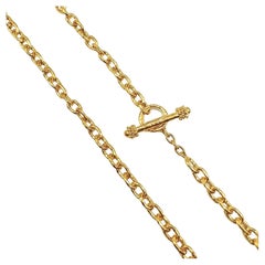 Elizabeth Locke 19k Gold Long Chain Orvieto Necklace