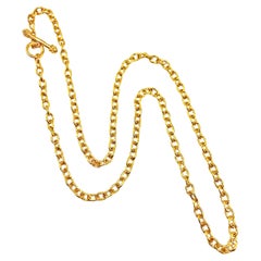 Elizabeth Locke 19k Gold Long Chain Orvieto Necklace