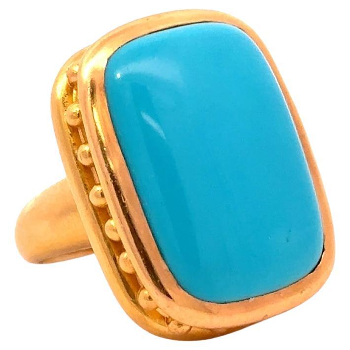 Anillo de Turquesa en Oro Amarillo de 19kt Elizabeth Locke
La parte superior mide 29 mm x 22 mm
Talla 6.5
28 gramos

 
Garantizamos que es 100% auténtico Elizabeth Locke