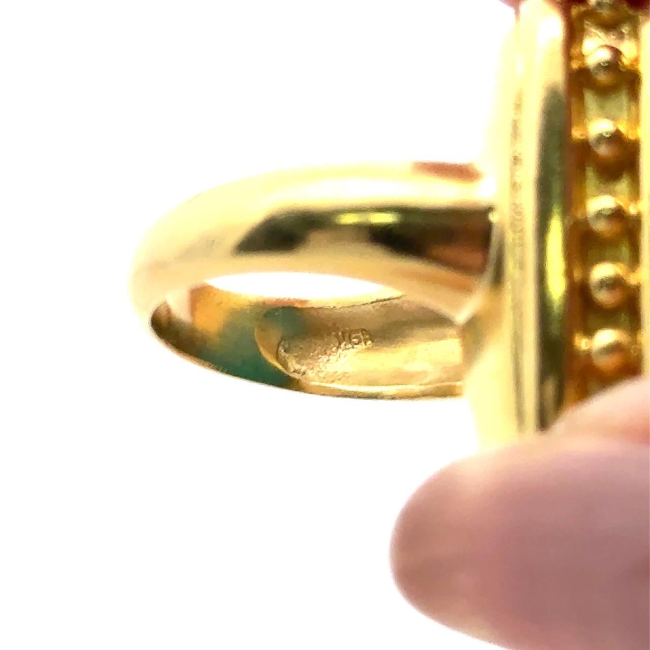 Anillo de turquesa de oro de 19 quilates Elizabeth Locke en venta 2