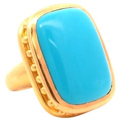 Anillo de turquesa de oro de 19 quilates Elizabeth Locke